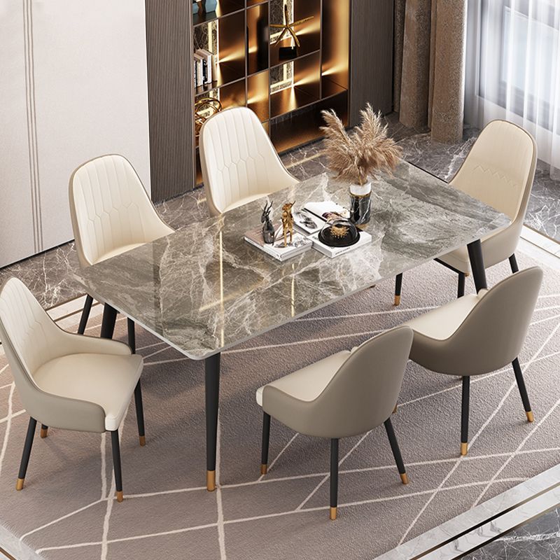 Rectangle 4 Legs Dining Room Table Contemporary Dinette Table Clearhalo 'Dining Tables & Seating' 'Dining Tables' 'dining_table' 'furn' 'furn_dining_table' 'Furniture' 'Kitchen & Dining Furniture' 1200x1200_6fc56286-bb6b-4017-8fa0-810c2b6392a6