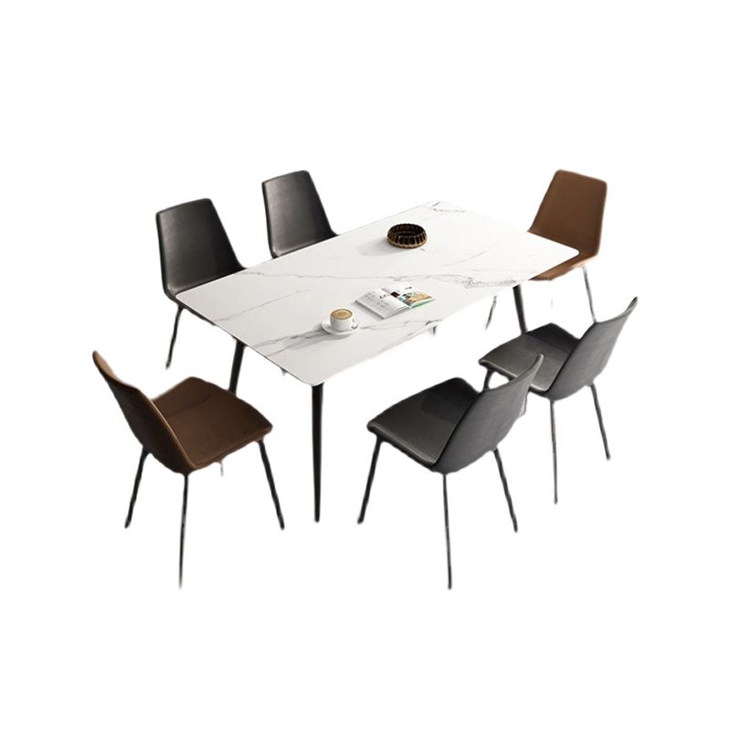 長方形のダイニングテーブル工業4キッチン用の脚ダイニングテーブル