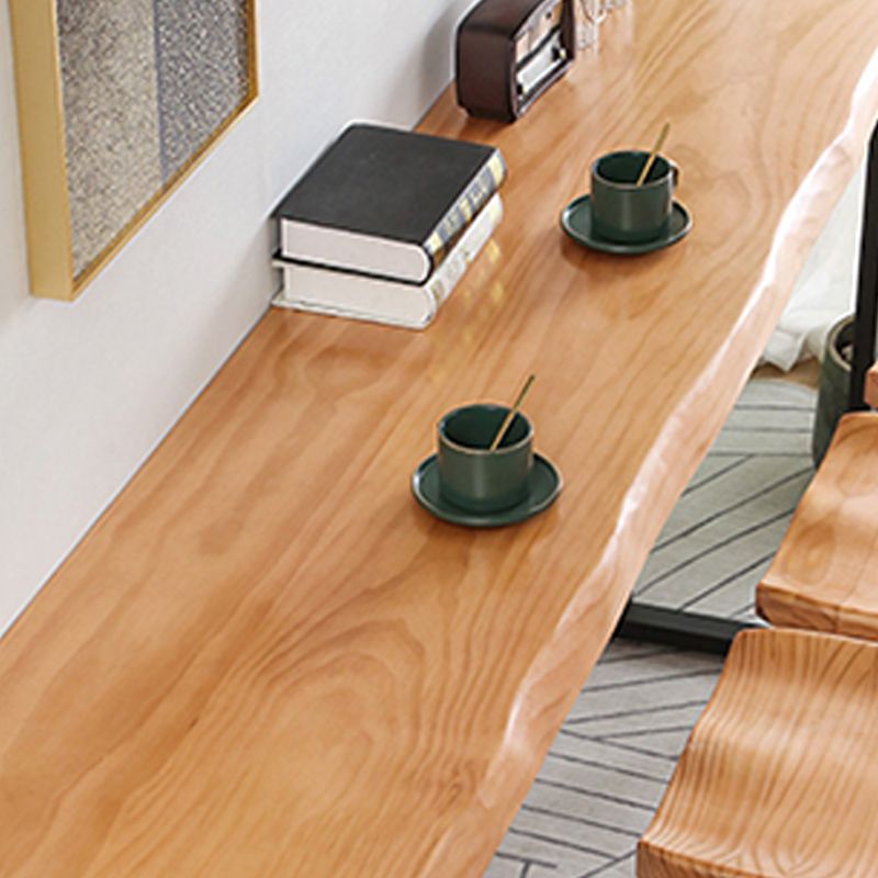 Brown Modern Style Bar Table Solid Wood and Iron Indoor Bar Table Clearhalo 'Bar Furniture' 'Bar Tables' 'bar_tables' 'furn' 'furn_bar_tables' 'Furniture' 'furniture_bar_tables' 'Kitchen & Dining Furniture' 1200x1200_6fc8430b-82c5-473b-997c-d58c247cf0ba