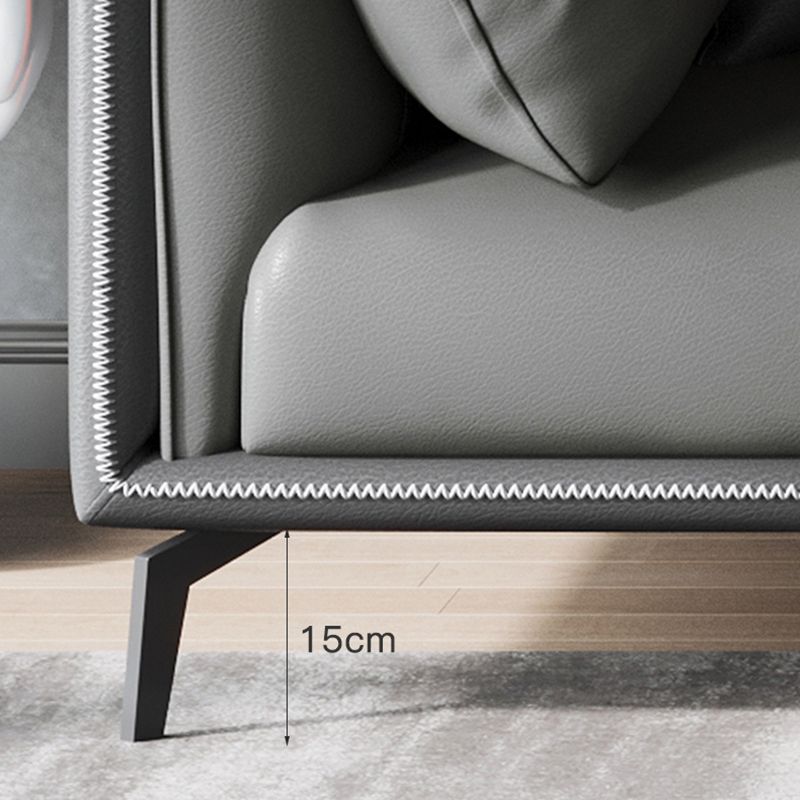 Genuine Leather Pillow Top Arm Sectional Sofa 28.35"High Cushion Back Sofa for Living Room Clearhalo 'furn' 'furn_sectionals' 'Furniture' 'Living Room Furniture' 'Sectionals' 1200x1200_6fc89de5-e1c6-47e3-888c-e6e5f0f21776