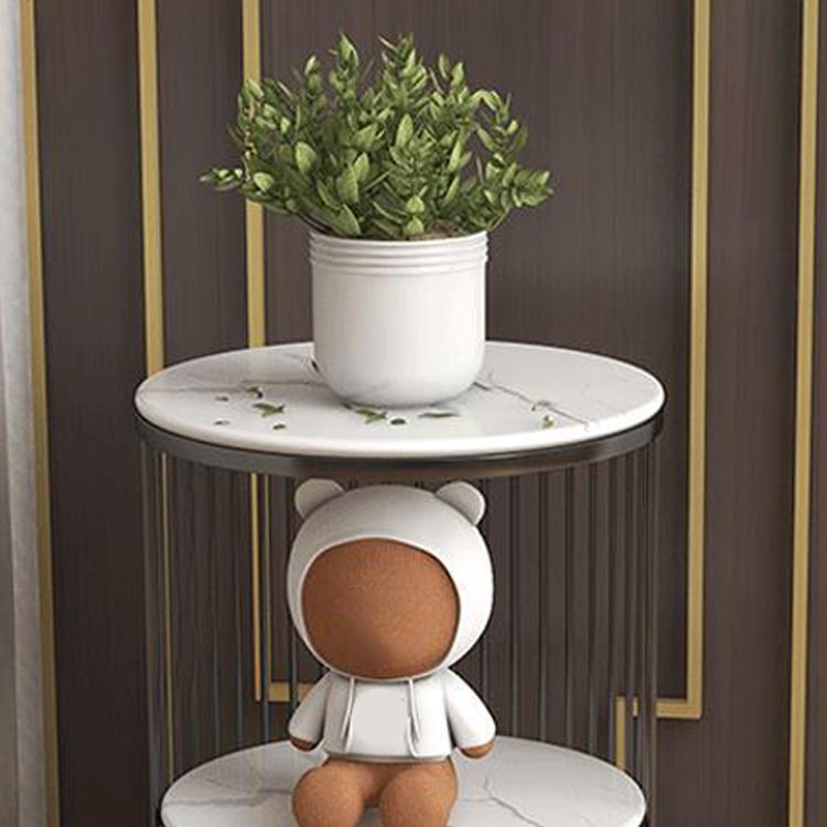 21.65" Tall Stone Night Table 2-shelf Accent Table Nightstand Clearhalo 'Bedroom Furniture' 'furn' 'furn_night_stand' 'Furniture' 'night_stand' 'Nightstands' 1200x1200_6fc8f4ac-d788-4f14-9d62-957756dde902