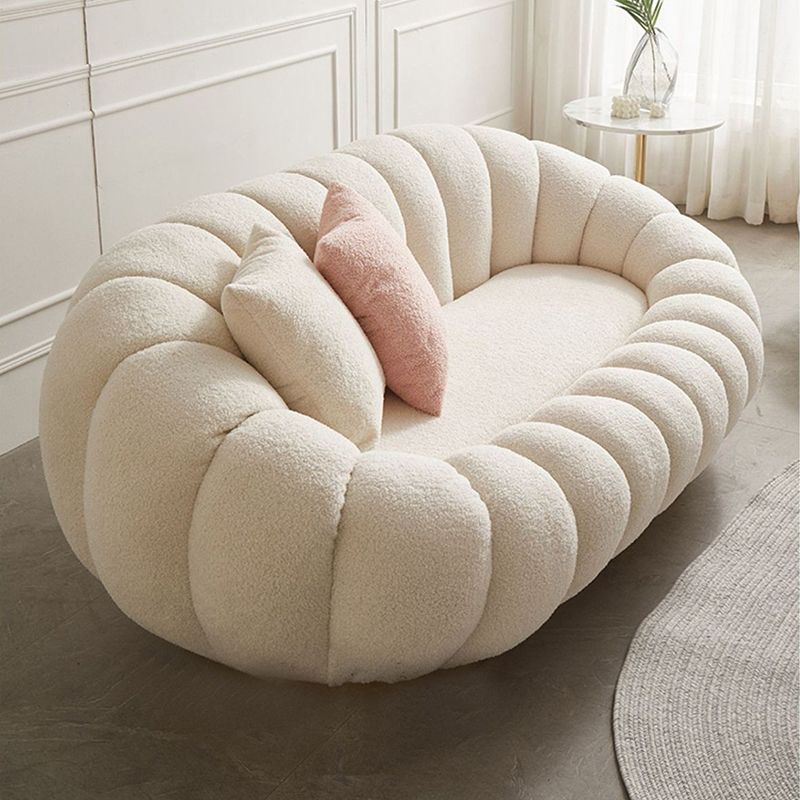 Beige Wool Stationary Sofa 27.55" High Sloped Arm Sofa for Living Room Clearhalo 'furn' 'furn_sofas' 'Furniture' 'Living Room Furniture' 'Sofa' 'sofas' 1200x1200_6fc9b28b-5db3-406a-90fb-4da7957d2b73