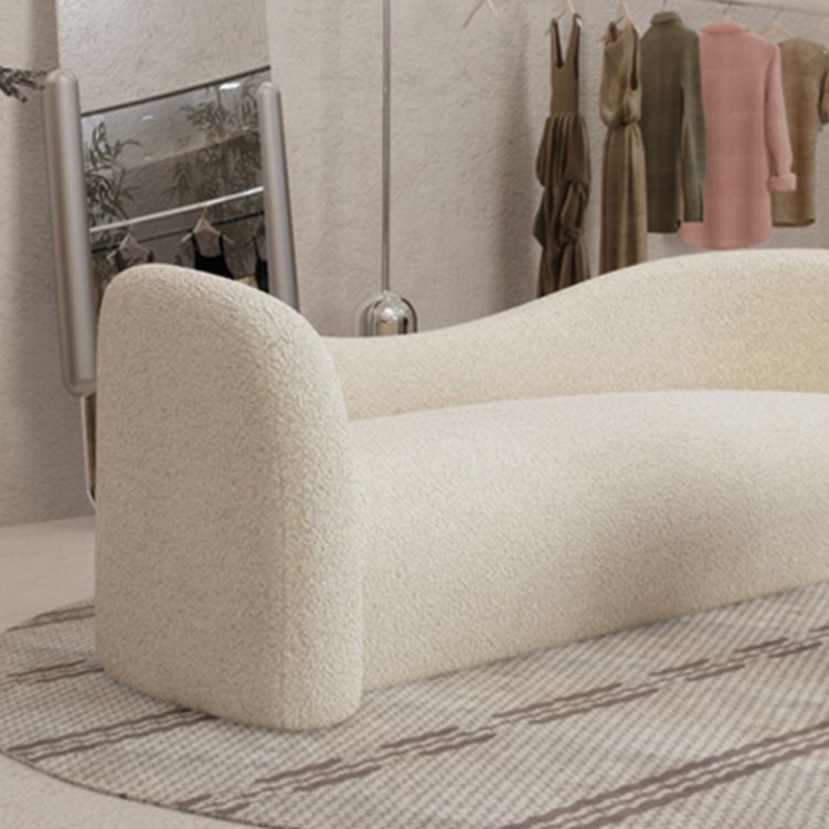 Tessuto scandinavo in tessuto da soggiorno smoking braccio sedute bianche curve