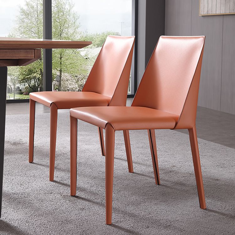Minimalist Armless Solid Back Chair for Home Use Leather Dining Side Chair Clearhalo 'Dining Chairs' 'Dining Tables & Seating' 'dining_chair' 'furn' 'furn_dining_chair' 'Furniture' 'furniture_dining_chair' 'Kitchen & Dining Furniture' 1200x1200_6fcb5e75-b985-40b0-a937-3d8cacde83ef