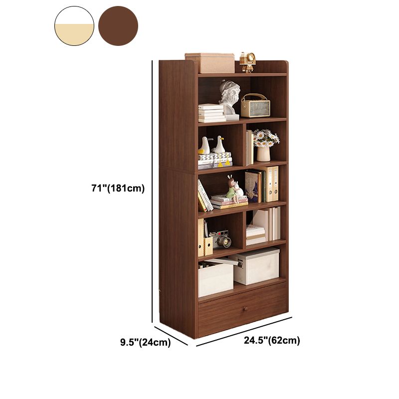 Modern Wooden Bookshelf Closed Back Bookcase for Home Office
