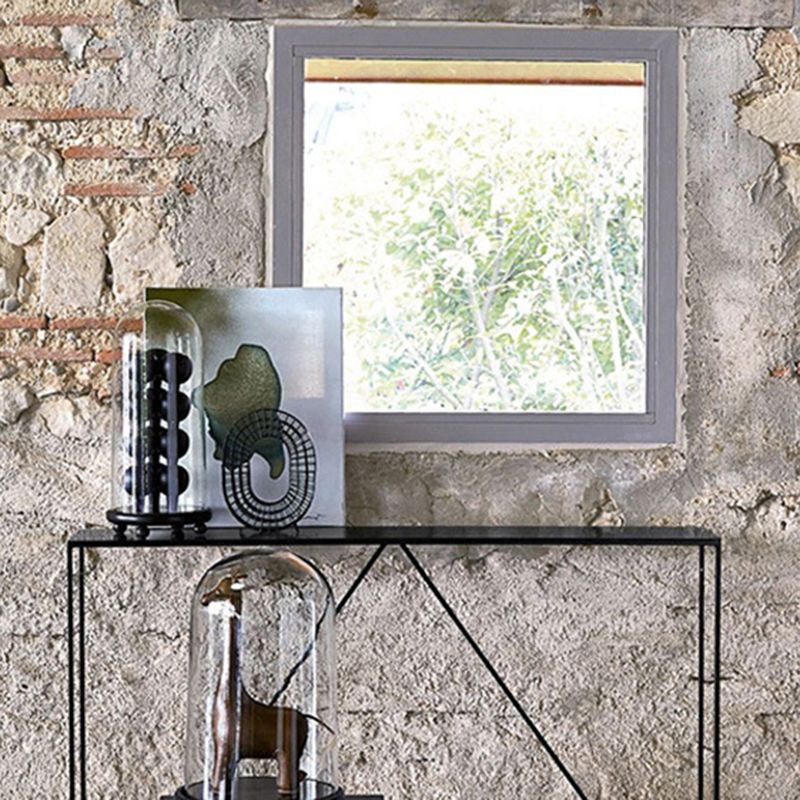 Contemporary Console Accent Table Antique Finish Sofa Console Table in Metal