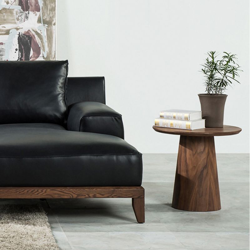 Round Solid Wood Coffee Table Pedestal Coffee Cocktail Table