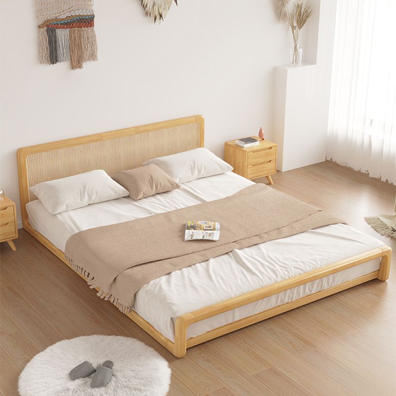 84.65 inch Wide Tropical Bed Frame Rubberwood Bed with Headboard Clearhalo 'Bedroom Furniture' 'Beds' 'furn' 'furn_beds' 'Furniture' 1200x1200_6fcde991-28df-4962-9b19-960bde79d5bd