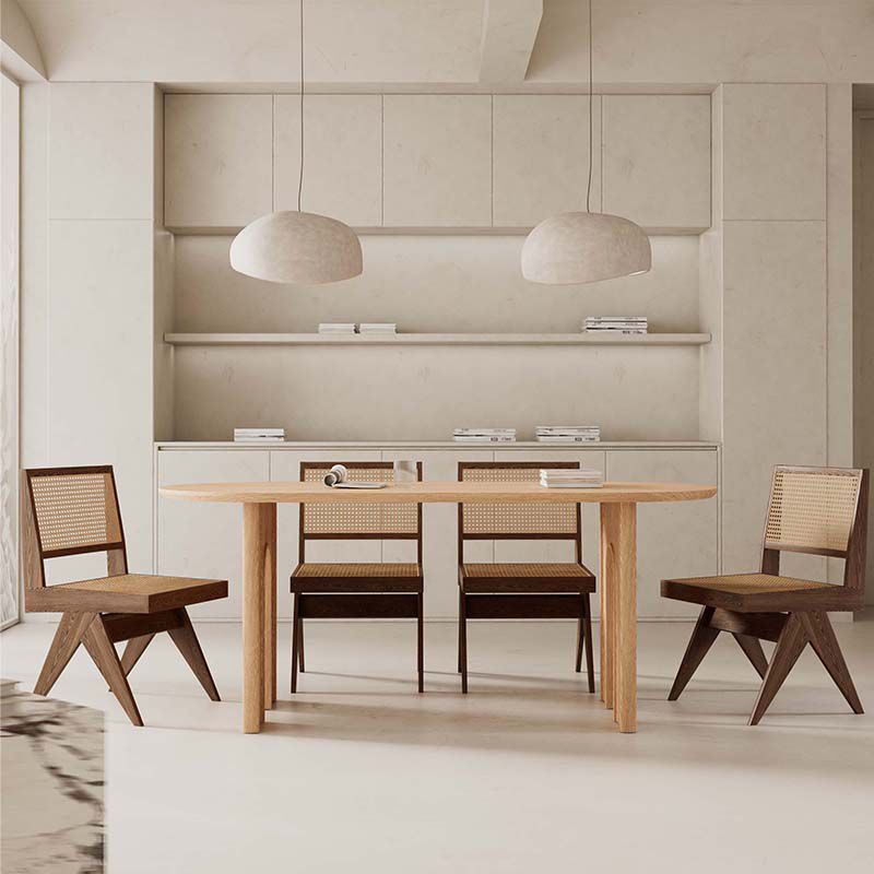 Solid Wood Dining Room Dinner Kitchen Table Contemporary Dining Table Clearhalo 'Dining Tables & Seating' 'Dining Tables' 'dining_table' 'furn' 'furn_dining_table' 'Furniture' 'Kitchen & Dining Furniture' 1200x1200_6fcf81e4-dc39-47b2-a37d-d450b5ba9888