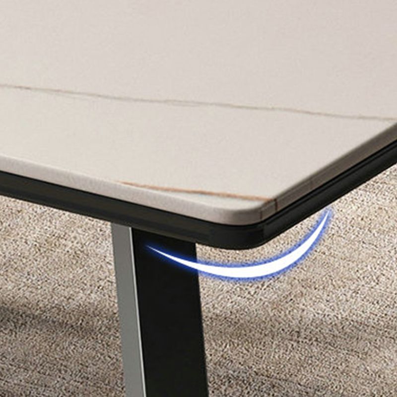 Rechthoekige 1 enkele salontafel Stone top metalen cocktailtafel