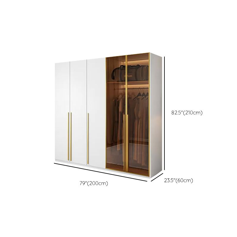 Modern White Wood Frame Wardrobe Armoire Freestanding Wardrobe with Soft Close Drawers