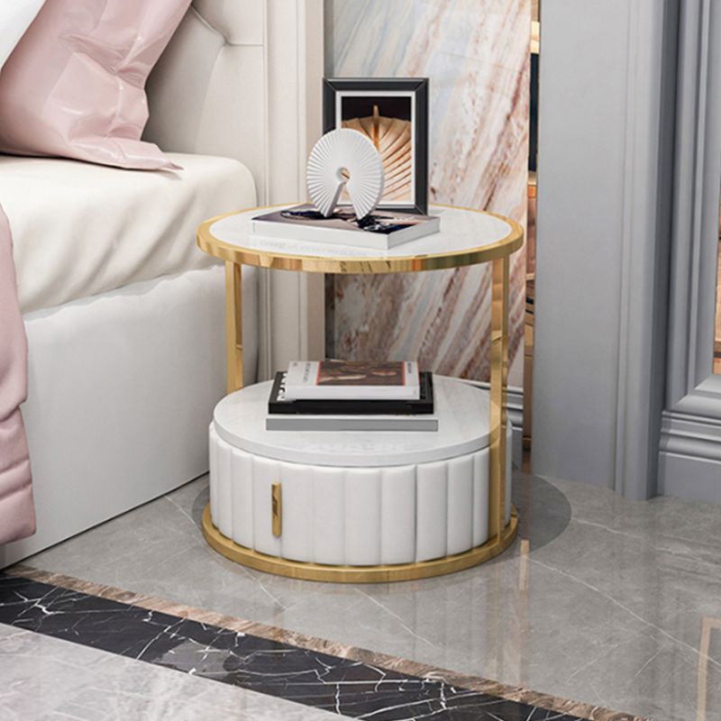 Modern de almacenamiento abierto Nightsand Stone Top Top 20 pulgadas de altura de 1 cortavadora