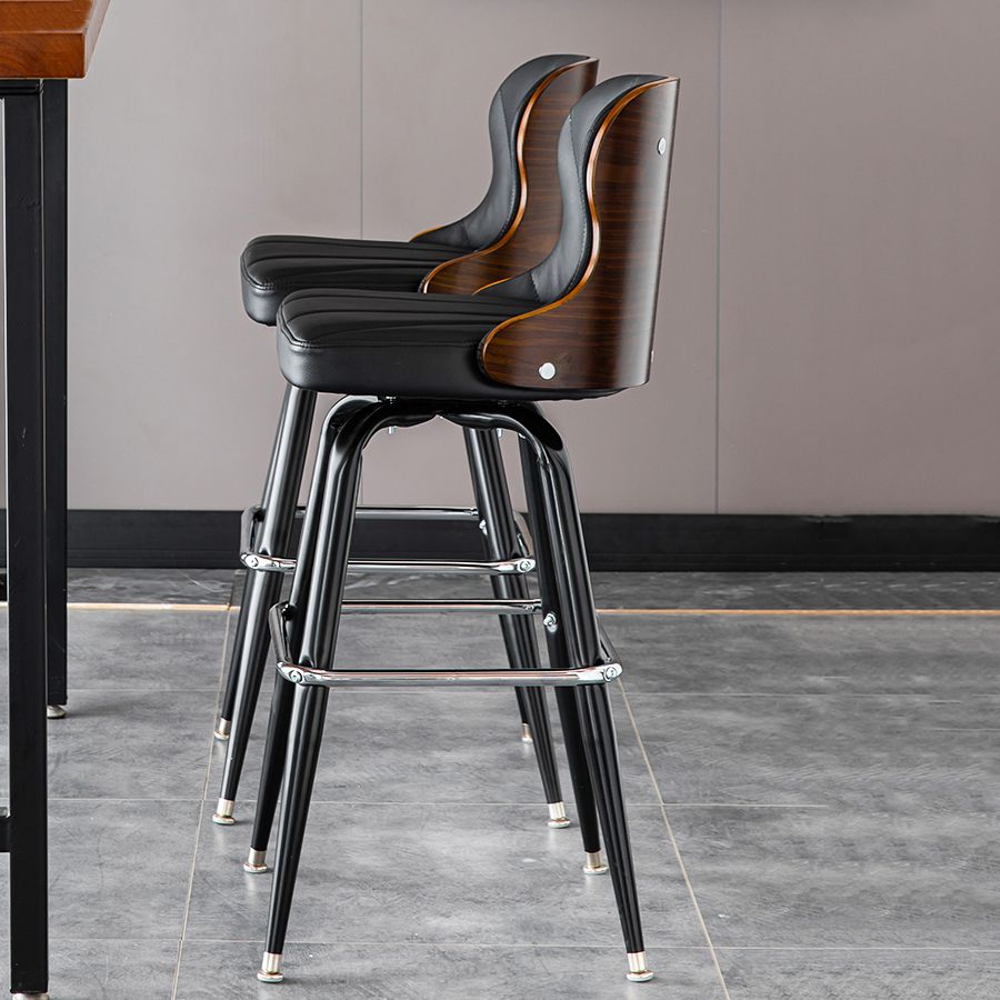 Arm Less Modern Bar Stool Footrest Leather Coffee Shop Bucket Counter Stool Clearhalo 'Bar Furniture' 'Bar Stools' 'bar_stools' 'furniture_bar_stools' 'Kitchen & Dining Furniture' 'kitchen&dining_furn' 'kitchen' 'kitchen_furn' Furniture' 1200x1200_6fd59303-9a28-4557-9038-85dbf397f720
