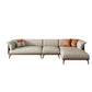Grey Modern Loose Back Sofa & Chaise 23.68" H Pillow Top Armed Sofa, Genuine Leather Clearhalo 'furn' 'furn_sectionals' 'Furniture' 'furniture_sectionals' 'Living Room Furniture' 'Sectionals' 1200x1200_6fd62c44-c0af-4810-bf05-364e0b202604