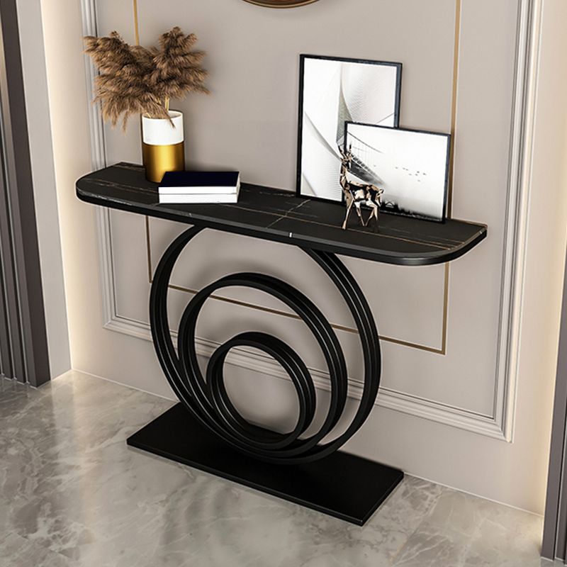 Mesa final de metal glam -metal Media mesa de sofá de piedra de luna para Hall