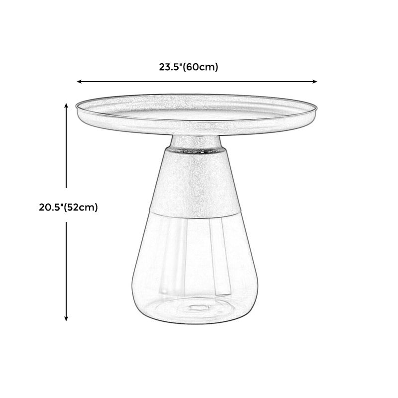 Modern Style Black/gold Metal Countertop Glass Base Grey/green Round Side Table Clearhalo 'Coffee & Accent Tables' 'End & Side Tables' 'end_side_tables' 'furn' 'furn_end_side_tables' 'Furniture' 'Living Room Furniture' 1200x1200_6fd671a7-8385-4174-9836-070b8f812ac0