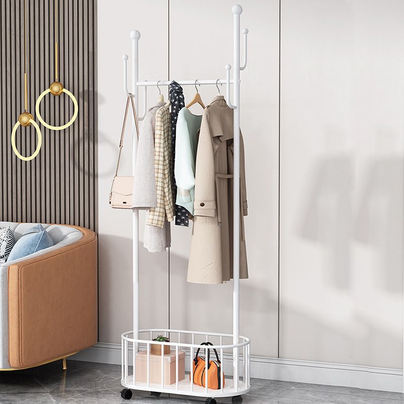 Modern Coat Rack Free Standing Hooks Design Metallic Coat Hanger with Universal Wheel Clearhalo 'Entry & Mudroom Furniture' 'furn' 'furn_hall_tree_coat_racks' 'Furniture' 'Hall Trees & Coat Racks' 'hall_tree_coat_racks' 1200x1200_6fd75842-fd66-400a-ae17-be3fedacc28d