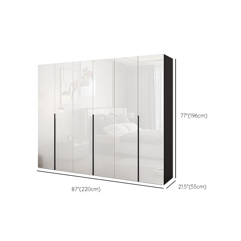 White Colour Wooden Wardrobe Cloth Rod Included Wardrobe Closet with Drawer