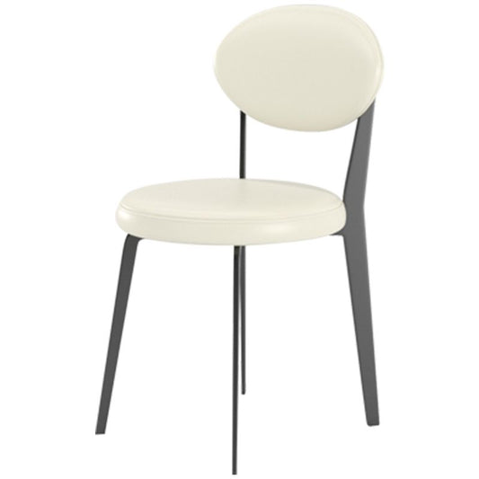 Modern Simple Side Chair Upholstered Kitchen Dining Chair with Metal Base