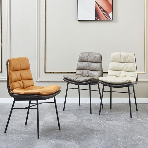 Contemporary Dining Chair Armless Chairs with Metal Legs for Kitchen Clearhalo 'Dining Chairs' 'Dining Tables & Seating' 'dining_chair' 'furn' 'furn_dining_chair' 'Furniture' 'furniture_dining_chair' 'Kitchen & Dining Furniture' 1200x1200_6fdcc9c2-1918-4da4-aea7-11e57f23a30b