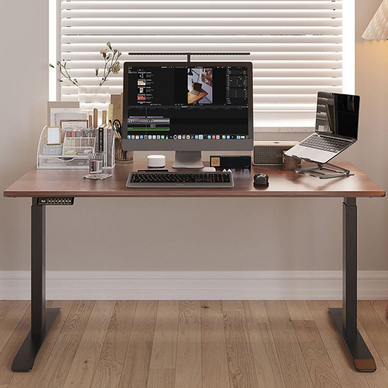 家のための長方形の形のコンピューターデスク茶色の木製ゲームデスク