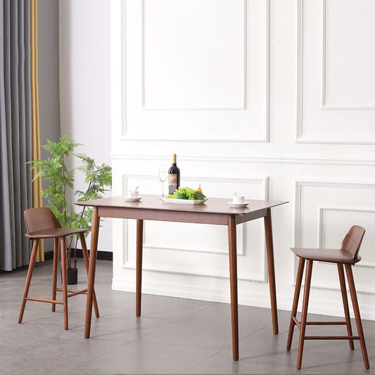 Modern Low Back Barstool Wooden Counter Bar Stool with Wood Legs