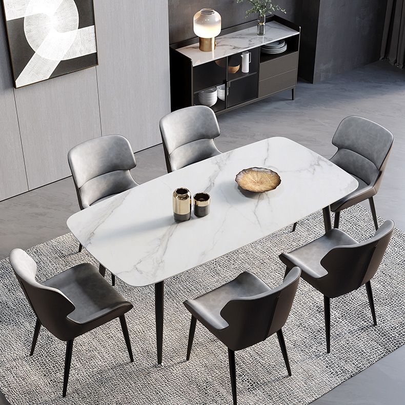 Faux Leather Modern Armless Chair Matte Finish Wingback Dining Chair Clearhalo 'Dining Chairs' 'Dining Tables & Seating' 'dining_chair' 'furn' 'furn_dining_chair' 'Furniture' 'furniture_dining_chair' 'Kitchen & Dining Furniture' 1200x1200_6fdd0404-411f-4cdc-baee-adafe06986b8