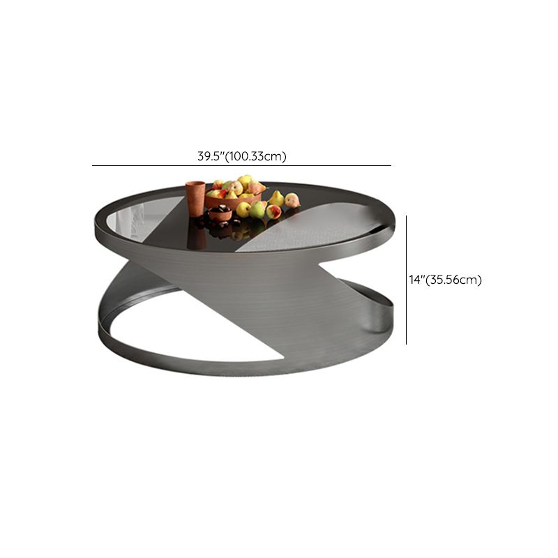 Glass Top Coffee or End Table Black Abstract Coffee Cocktail Table