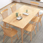 Modern Natural Rectangular Rubberwood Dining Table with 4 Legs