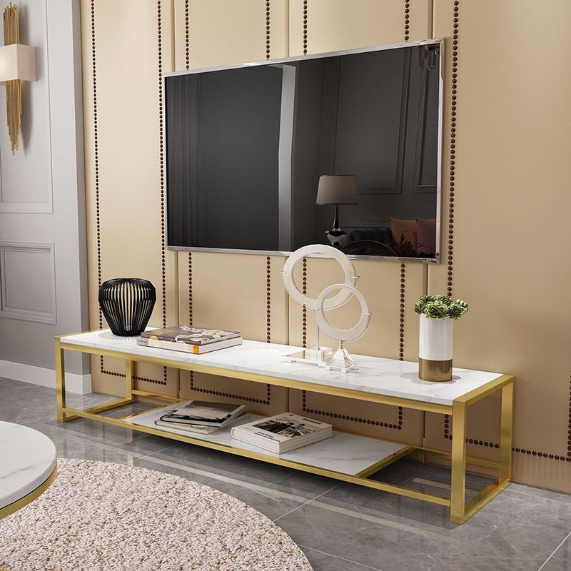 Open Storage Media Console Glam TV Stand Console for Living Room Clearhalo 'furn' 'furn_tv_stands_entertainment_centers' 'Furniture' 'Living Room Furniture' 'TV Stands & Entertainment Centers' 'TV Stands & Media Storage Furniture' 'tv_stands_entertainment_centers' 1200x1200_6fdf4b6e-4414-4a3f-b665-c4d78fdb4590