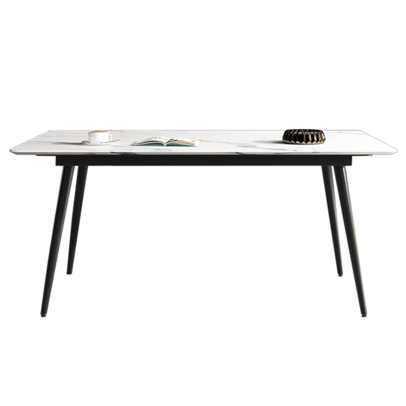 Industrial Style Sintered Stone Dining Carbon Steel Base Rectangle Table for Home Clearhalo ' dining_table' 'Dining Tables & Seating' 'Dining Tables' 'furn' 'furn_dining_table' 'Furniture' 'furniture_dining_table' 'Kitchen & Dining Furniture' 'kitchen&dining_furn' 'kitchen' 'kitchen_dining_table' 1200x1200_6fdfba49-7e58-4c9b-bd22-8715c2b35d62