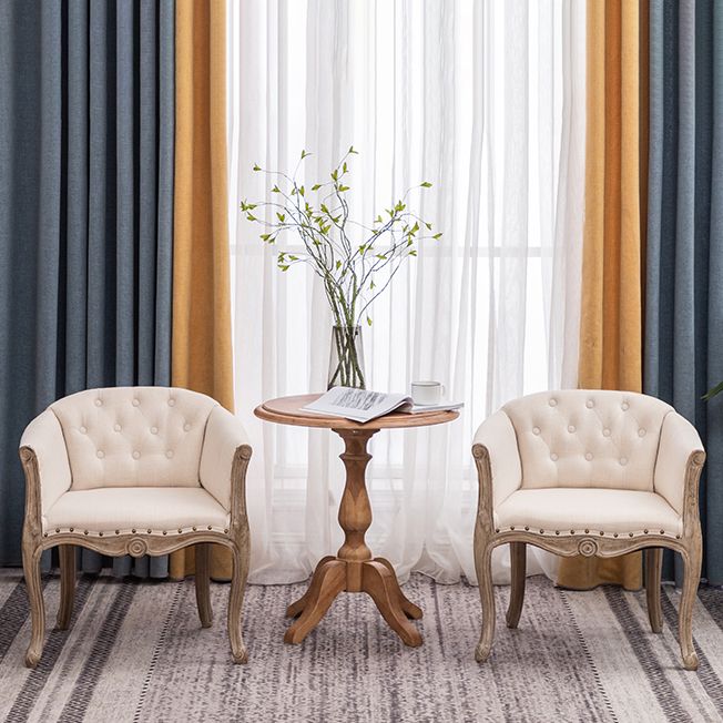 Upholstered Dining Arm Chair Tufted Dining Armchairs with Rubberwood Legs Clearhalo ' kitchen&dining_furn' 'Dining Chairs' 'Dining Tables & Seating' 'dining_chair' 'furn' 'furn_dining_chair' 'Furniture' 'furniture_dining_chair' 'Kitchen & Dining Furniture' 'kitchen' 1200x1200_6fe152e3-53c4-4672-8f0f-4608009a8c58