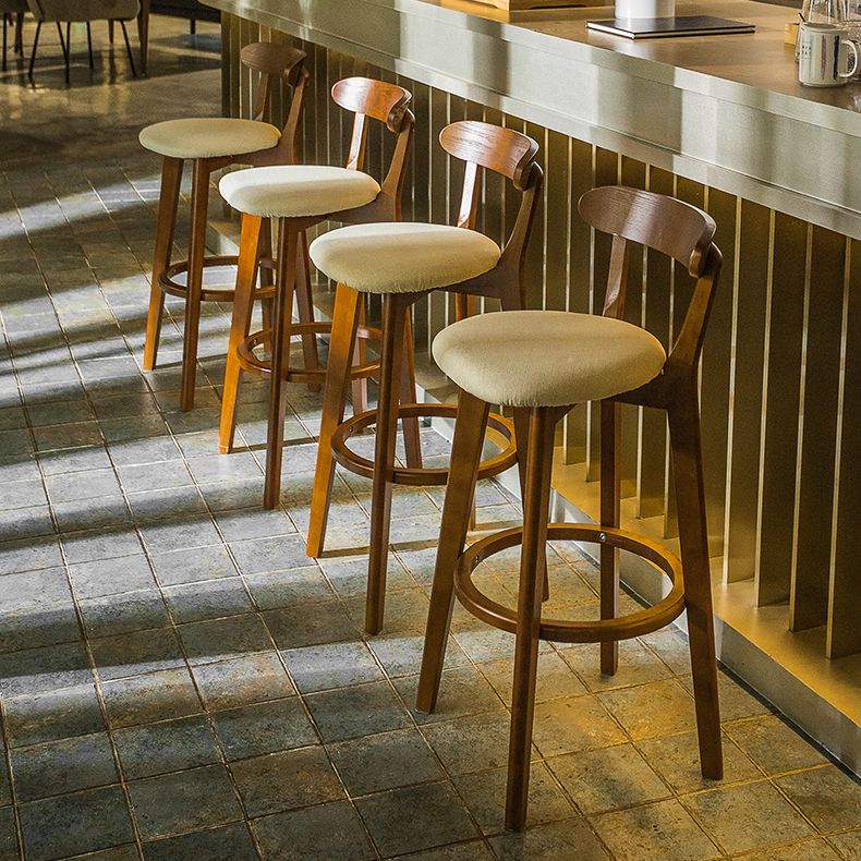 Modern Armless Backrest Counter Stool Wood Bar Stool with Cushion and Pedal Clearhalo 'Bar Furniture' 'Bar Stools' 'bar_stools' 'furn' 'furn_bar_stools' 'furniture_bar_stools' 'Kitchen & Dining Furniture' 'kitchen&dining_furn' 'kitchen' 'kitchen_furn' Furniture' 1200x1200_6fe15c72-32b8-4e07-9d66-21c53884c1a0