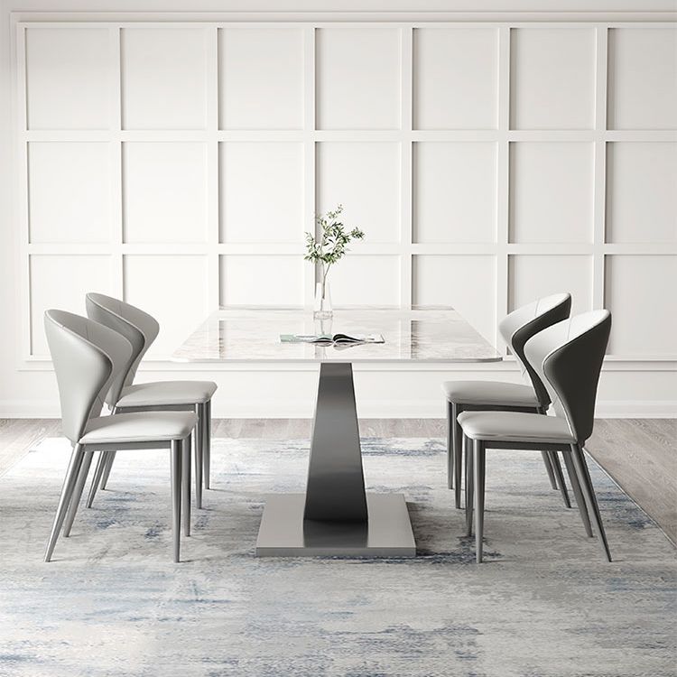 Modern Style Sintered Stone Rectangle Table Set 1/4/5/7 Pieces Dining Set Clearhalo 'Dining Room Sets' 'Dining Tables & Seating' 'dining_room_set' 'furn' 'furn_dining_room_set' 'Furniture' 'Kitchen & Dining Furniture' 1200x1200_6fe324d9-2c60-4c5b-a963-95793d883a12