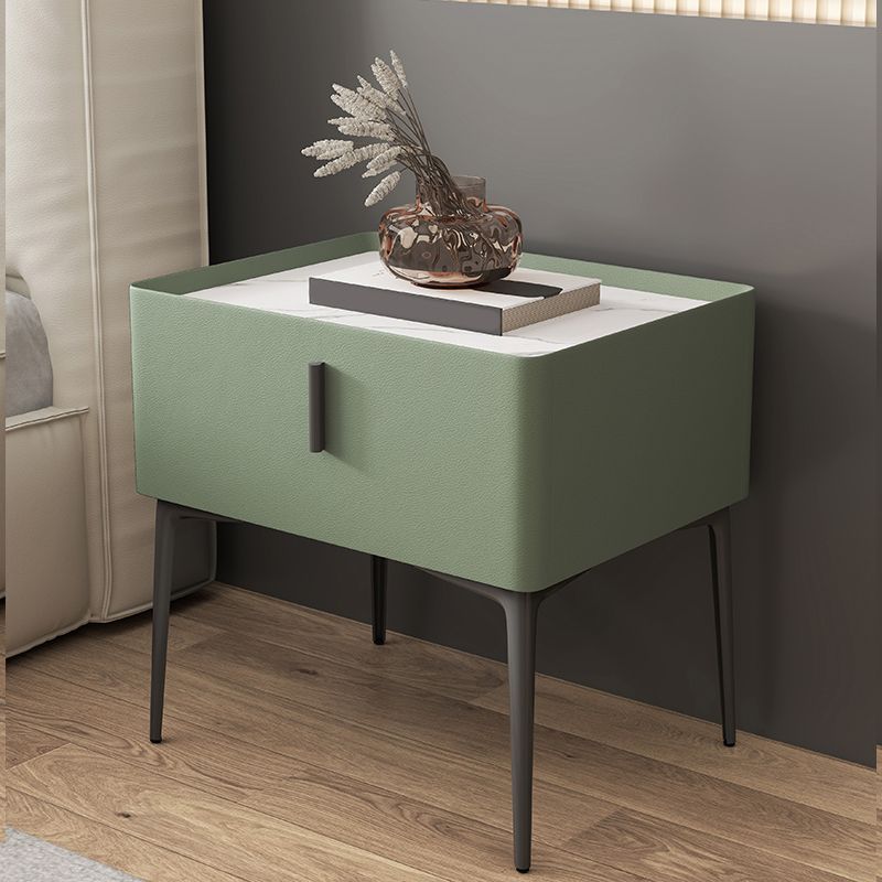 Modern Slate Nightstand Lower Shelf Bedside Cabinet with Drawer for Bedroom Clearhalo 'Bedroom Furniture' 'furn' 'furn_night_stand' 'Furniture' 'night_stand' 'Nightstands' 1200x1200_6fe3329c-c7ef-448f-8a3a-7eac8e604d45