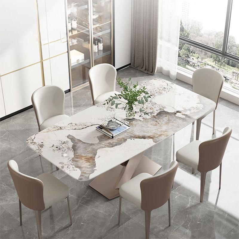 1/4/5/7 Pieces Luxury Dining Set Sintered Stone Dining Table with Leather Chairs Clearhalo 'Dining Room Sets' 'Dining Tables & Seating' 'dining_room_set' 'furn' 'furn_dining_room_set' 'Furniture' 'furniture_dining_room_set' 'Kitchen & Dining Furniture' 1200x1200_6fe3ac42-53b7-4e29-b06f-99b8ffef58cb