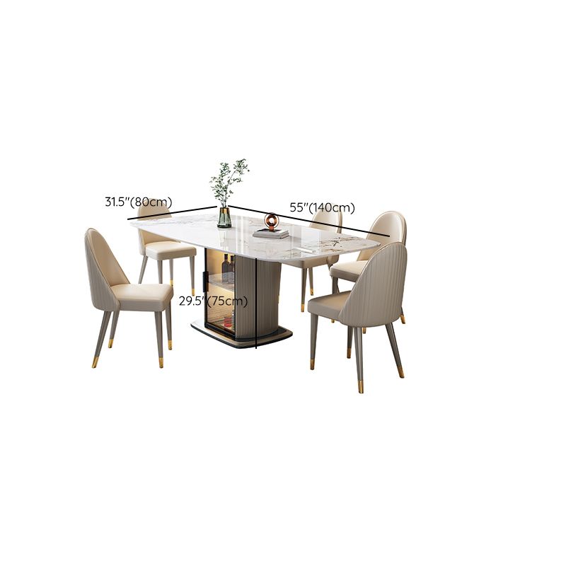 1/5/7 pezzi set da pranzo in pietra sinterizzato moderno con spazio