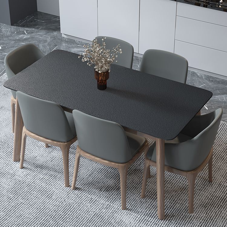 Modern Dining Table with Ash Wood Legs Rectangle Dinette Table Clearhalo 'Dining Tables & Seating' 'Dining Tables' 'dining_table' 'furn' 'furn_dining_table' 'Furniture' 'Kitchen & Dining Furniture' 1200x1200_6fe56d6c-e814-4768-95b7-5cb170a67277