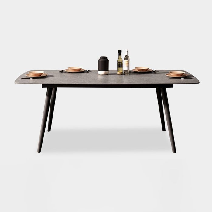 Metal Contemporary Rectangular Dining Table Sintered Stone Table for Kitchen and Dining Room Clearhalo ' dining_table' 'Dining Tables & Seating' 'Dining Tables' 'furn' 'furn_dining_table' 'Furniture' 'furniture_dining_table' 'Kitchen & Dining Furniture' 'kitchen&dining_furn' 'kitchen' 'kitchen_dining_table' 1200x1200_6fe5a85d-1487-4ac1-8dc1-c95a73f6766f