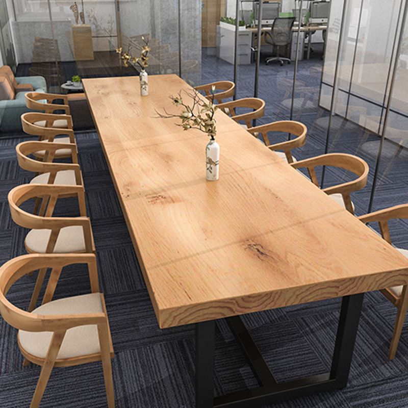Solid Wood Home Meeting Desk Industrial Rectangle Office Fixed Table Clearhalo 'furn' 'furn_office_desk' 'Furniture' 'furniture_office_desk' 'Office Desks' 'Office Furniture' 'office_desk' 1200x1200_6fe7a05f-36e9-4ebf-9210-f2ecf09b5053
