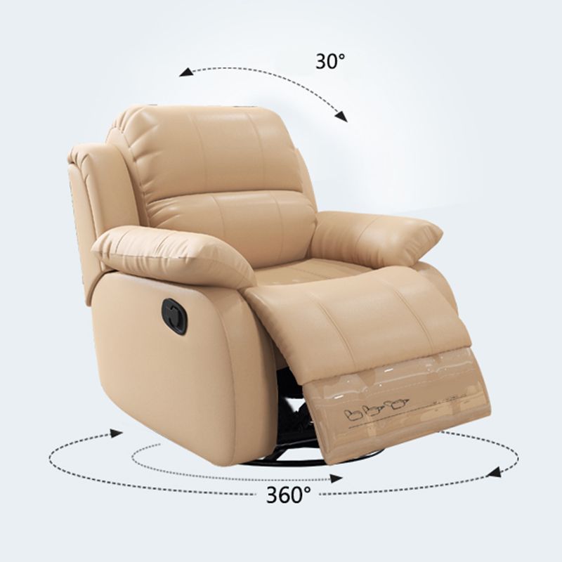 Modern Lumbar Support Recliner Chair Genuine Leather Standard Recliner Clearhalo 'Chairs & Seating' 'furn' 'furn_recliners' 'Furniture' 'Living Room Furniture' 'Recliners' 1200x1200_6fe81197-05b3-4b97-85e8-b05e7516f6b5