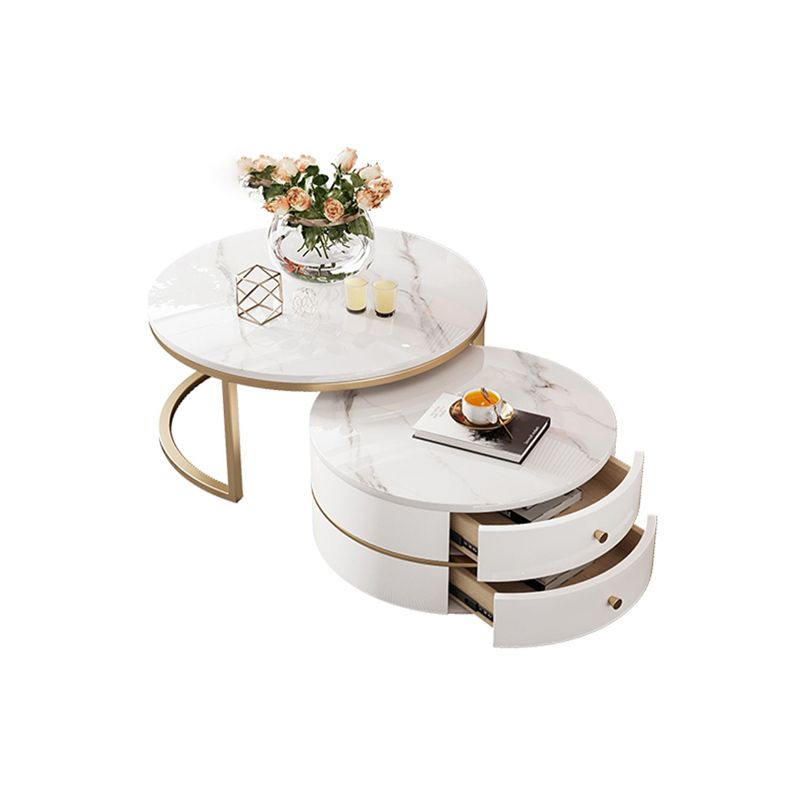 Modern Coffee Table Frame 2 Piece Nesting Tables with Golden Legs Clearhalo 'Coffee & Accent Tables' 'Coffee Tables' 'coffee_tables' 'furn' 'furn_coffee_tables' 'Furniture' 'Living Room Furniture' 1200x1200_6fe86f0e-b9b4-4e6d-a829-5c01911d72c2