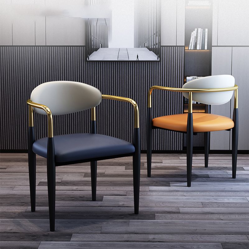 Industrial Dining Room Arm Chairs Metal Open Chair for Kitchen Clearhalo 'Dining Chairs' 'Dining Tables & Seating' 'dining_chair' 'furn' 'furn_dining_chair' 'Furniture' 'Kitchen & Dining Furniture' 1200x1200_6fe896ba-4bdf-4b4d-9786-2a46a536764a