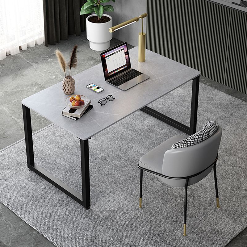 Bureau d'écriture contemporain 29.5 "H bureau de bureau rectangulaire avec des jambes en métal