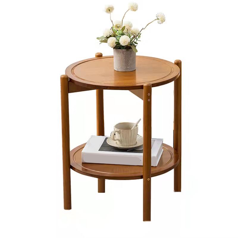 4 Legs End Table Wood Round Side End Table with Shelves for Living Room Clearhalo 'Coffee & Accent Tables' 'End & Side Tables' 'end_side_table' 'end_side_tables' 'furn' 'furn_end_side_tables' 'Furniture' 'furniture_end_side_table' 'Living Room Furniture' 1200x1200_6feae59f-06c9-444f-a08f-9ae154ecbfc9