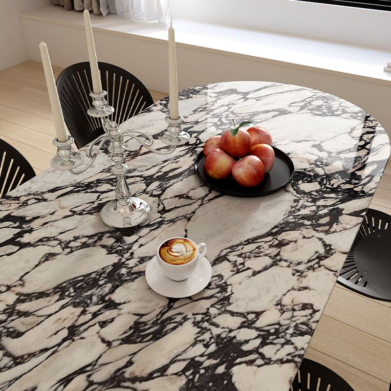 Oval Industrial Dinner Room Kitchen Table Double Pedestal Dining Table Clearhalo 'Dining Tables & Seating' 'Dining Tables' 'dining_table' 'furn' 'furn_dining_table' 'Furniture' 'Kitchen & Dining Furniture' 1200x1200_6feb1427-62c7-4966-af22-42fe9922f0f6