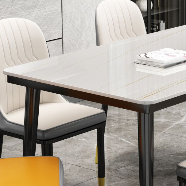 Industrial Sintered Kitchen Dining Table Rectangle Standard Dining Table with 4 Legs Base Clearhalo ' dining_table' 'Dining Tables & Seating' 'Dining Tables' 'furn' 'furn_dining_table' 'Furniture' 'furniture_dining_table' 'Kitchen & Dining Furniture' 'kitchen&dining_furn' 'kitchen' 'kitchen_dining_table' 1200x1200_6fed7e09-6af1-4b43-85c4-d7b4bcd65d7b