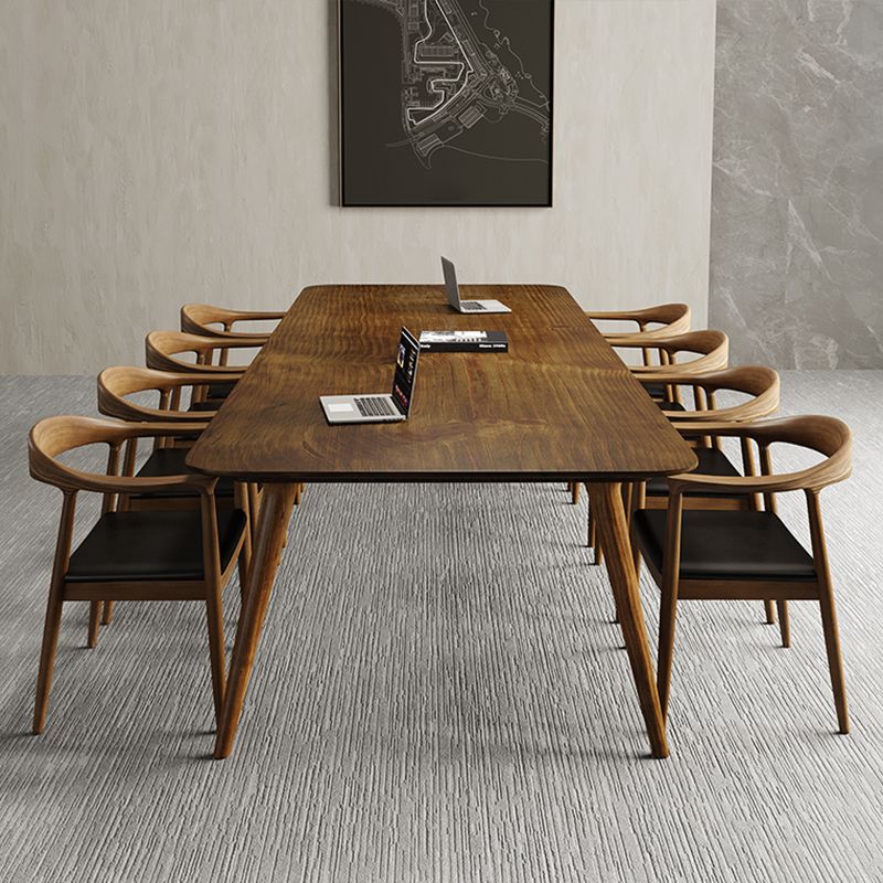 Modern Solid Wood Writing Desk Parsons Base 29.53" Tall Office Desk Clearhalo 'furn' 'furn_office_desk' 'Furniture' 'Office Desks' 'Office Furniture' 'office_desk' 1200x1200_6fed8ac5-447f-498c-aeda-5692abb5400a