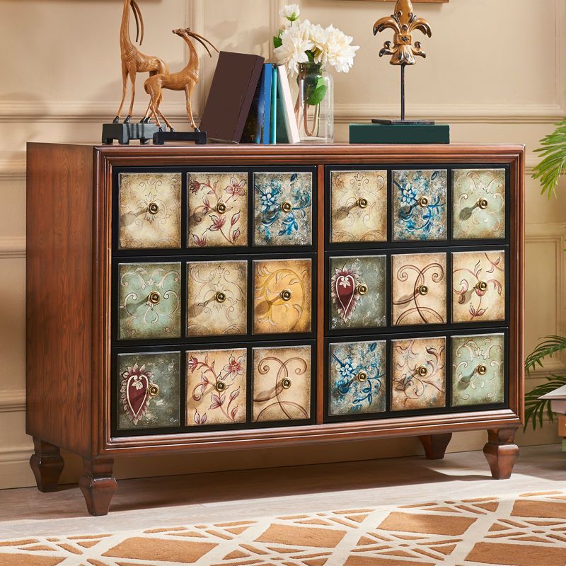 Stoccaggio in legno toracano moderno cameretta per la camera da letto in stile bianco in bianco e marrone