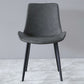 Industrial Dining Chair with Metal Frame Matte Finish Solid Back Side Chair